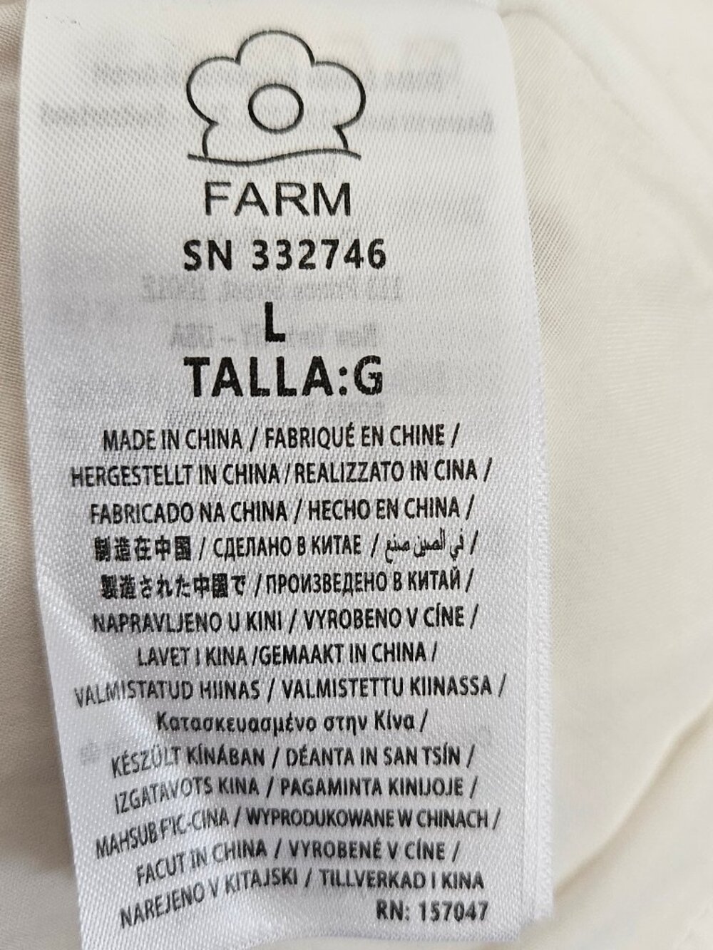 FARM Rio Garden Off White 3D Flower Linen Midi Dress SZ L NWT *Flaw* - Picture 10 of 16